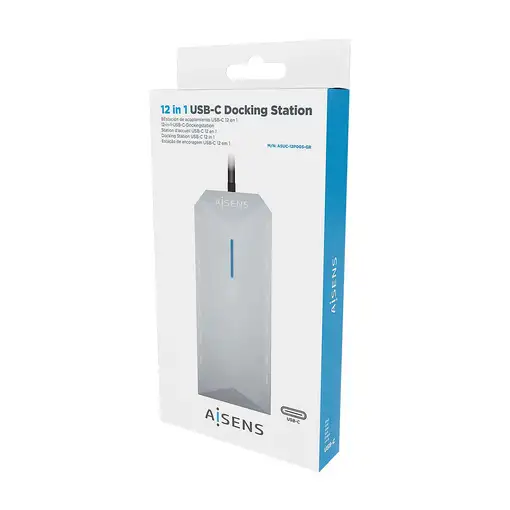 AISENS USB-C Dock 12 En 1, USB-C A 2xHDMI, 1xRJ45, 3xUSB-A, 2xUSB-C, 1xUSB-C PD, 1