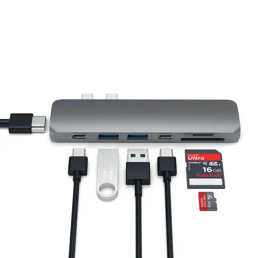 Satechi ST-CMBPM base para portátil y replicador de puertos USB 3.2 Gen 1 (3.1 Gen
