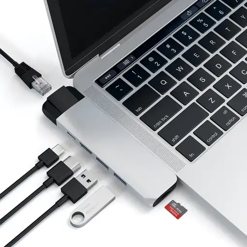 Satechi ST-TCPHES base para portátil y replicador de puertos USB 3.2 Gen 1 (3.1 Ge