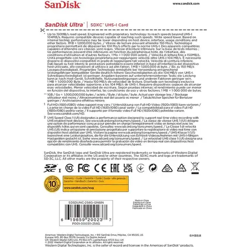 SanDisk Ultra 256 GB SDXC UHS-I Clase 10