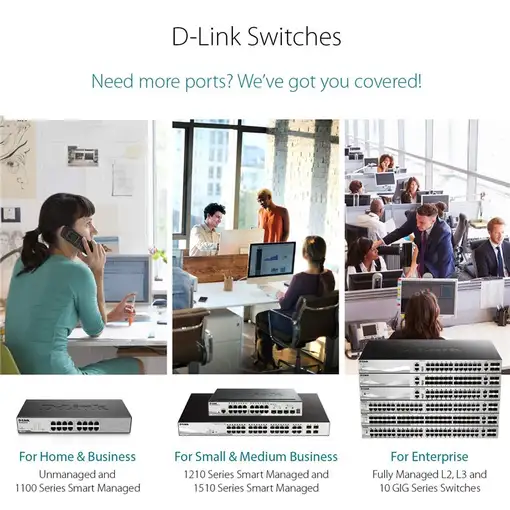 D-Link DGS-1510 Gestionado L3 Gigabit Ethernet (10/100/1000) Energía sobre Etherne