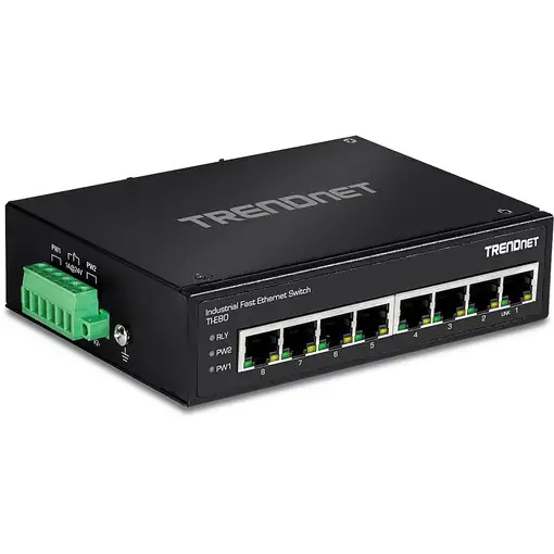 Trendnet TI-E80 switch No administrado Fast Ethernet (10/100) Negro
