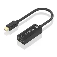 AISENS Conversor MINI DP a HDMI 4K@60Hz, MINI DP/M-HDMI/H, Negro, 15cm