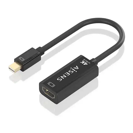 AISENS Conversor MINI DP a HDMI 4K@60Hz, MINI DP/M-HDMI/H, Negro, 15cm