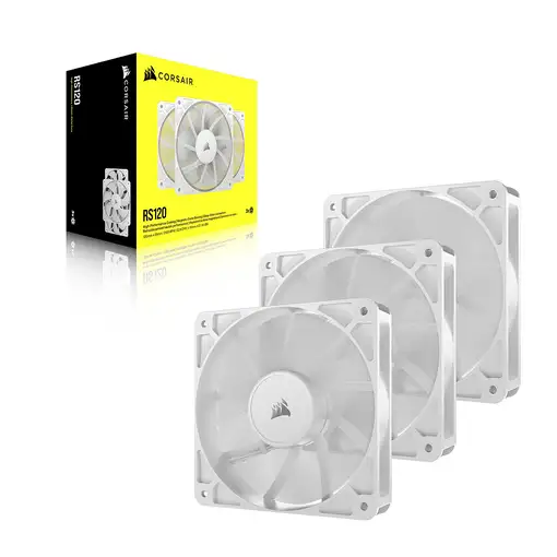 Corsair RS120 Carcasa del ordenador Ventilador 12 cm Blanco 3 pieza(s)