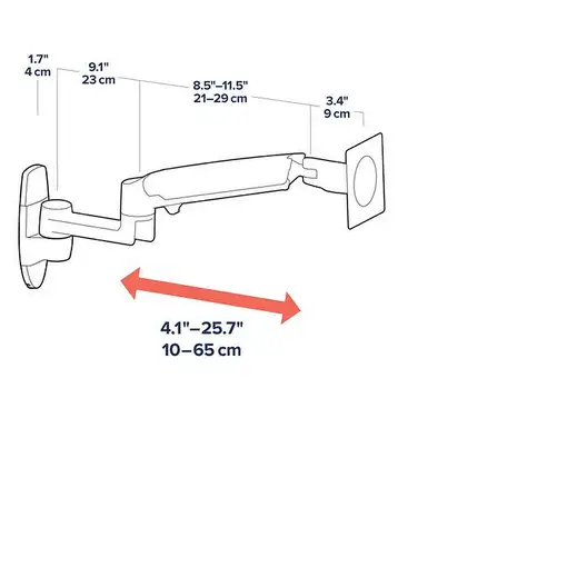 Ergotron LX Series LX Wall Monitor Arm 86,4 cm (34'') Pared Blanco