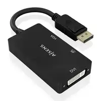 AISENS Conversor Displayport V1.2 a VGA/DVI/HDMI, DP 1.2/M-VGA/H-DVI/H-HDMI/H 4K,