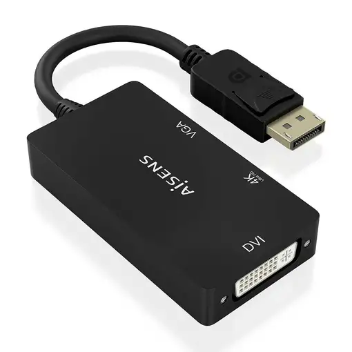 AISENS Conversor Displayport V1.2 a VGA/DVI/HDMI, DP 1.2/M-VGA/H-DVI/H-HDMI/H 4K,