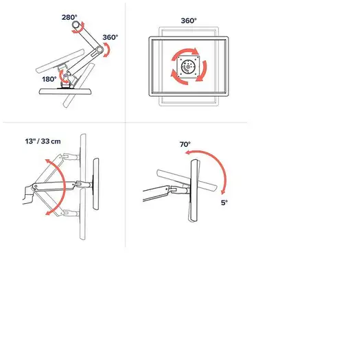 Ergotron LX Series 45-245-224 soporte para monitor 68,6 cm (27'') Escritorio Negro