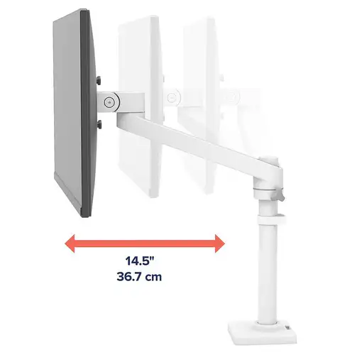Ergotron NX Series NX MONITOR ARM WHITE 86,4 cm (34'') Escritorio Negro, Blanco
