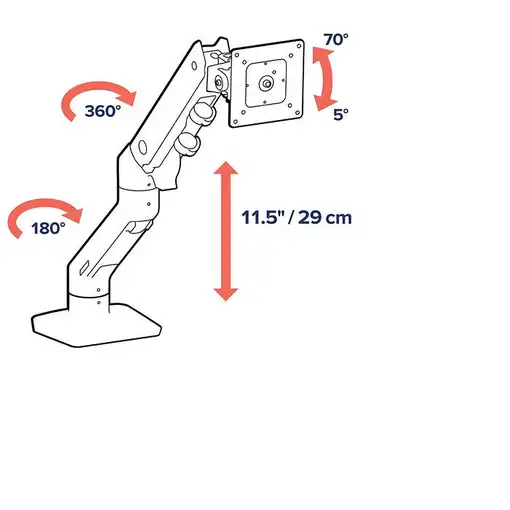 Ergotron HX Series 45-475-216 soporte para monitor 124,5 cm (49'') Escritorio Blanc