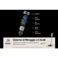 Samsung VS20B75AGR1 Aspiradora escoba 2 en 1 Batería Secar Sin bolsa 550 W Negro,