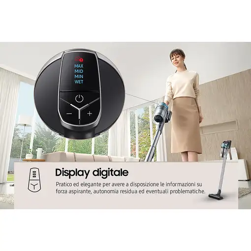Samsung VS20B75AGR1 Aspiradora escoba 2 en 1 Batería Secar Sin bolsa 550 W Negro,