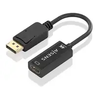 AISENS CONVERSOR DISPLAYPORT A HDMI 4K@60HZ, DP/M-HDMI/H, NEGRO, 15CM