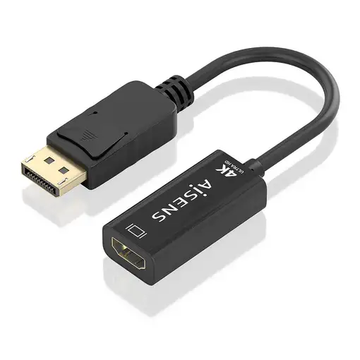 AISENS CONVERSOR DISPLAYPORT A HDMI 4K@60HZ, DP/M-HDMI/H, NEGRO, 15CM