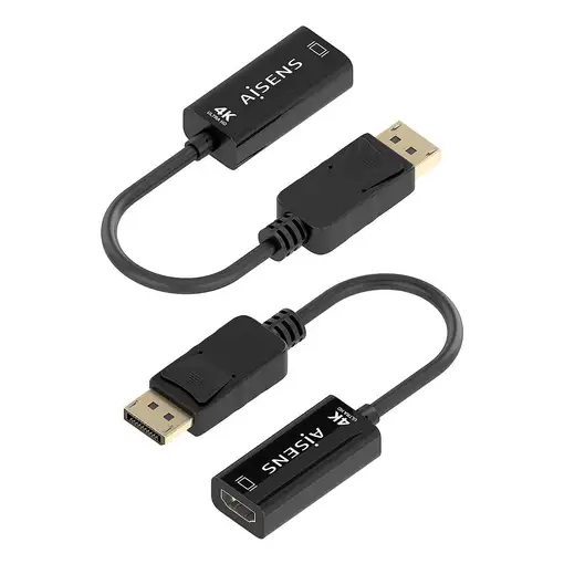AISENS CONVERSOR DISPLAYPORT A HDMI 4K@60HZ, DP/M-HDMI/H, NEGRO, 15CM