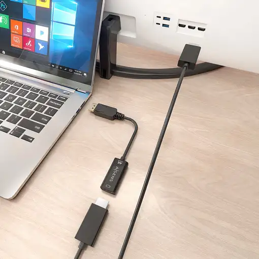 AISENS CONVERSOR DISPLAYPORT A HDMI 4K@60HZ, DP/M-HDMI/H, NEGRO, 15CM