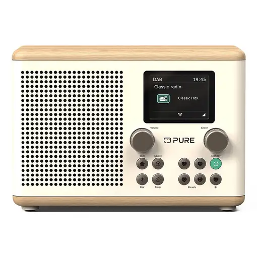 Pure Classic H4 Portátil Digital Roble, Blanco