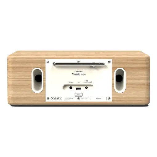 Pure Classic C-D6 Portátil Digital Roble, Blanco