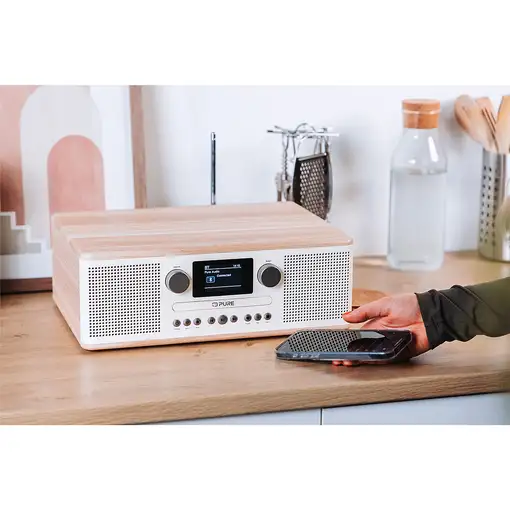 Pure Classic C-D6 Portátil Digital Roble, Blanco