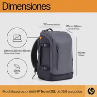 HP Mochila para portátil Travel de 15,6 pulgadas y 25 litros gris hierro