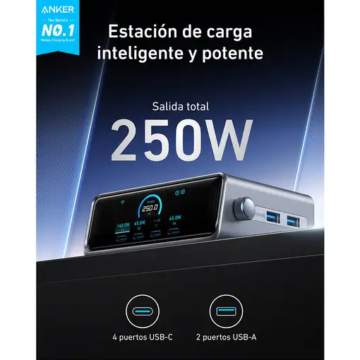 Anker Prime GaN Universal Negro Carga rápida Interior