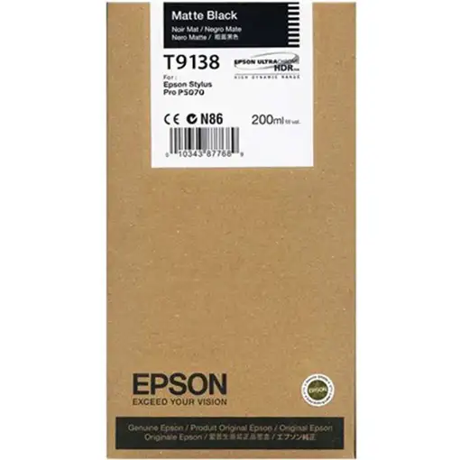Epson T9138 Matte Black Ink Cartridge (200ml)