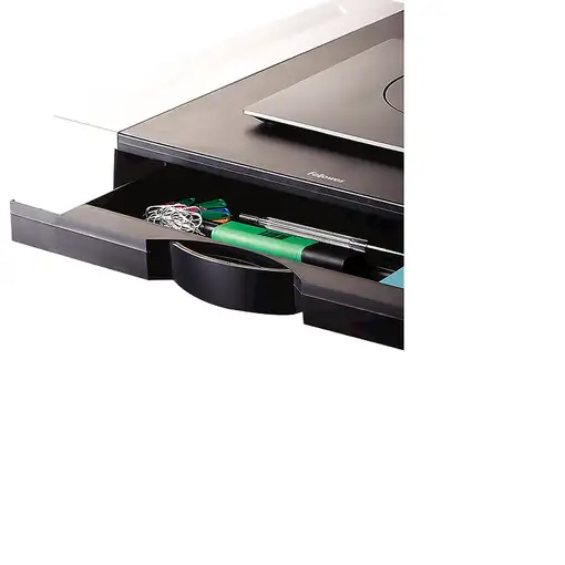 Fellowes Office Suites 71,1 cm (28") Escritorio Negro, Plata