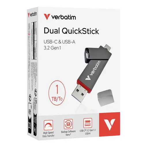 Verbatim Dual QuickStick unidad flash USB 1 TB USB Type-A / USB Type-C 3.2 Gen 1 (