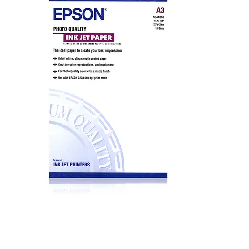 Epson Photo Quality Ink Jet Paper, DIN A3+, 102 g/m2, 100 hojas