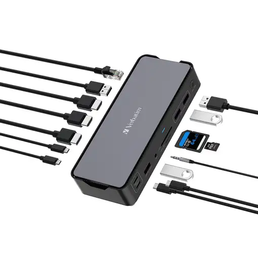 Verbatim CDS-15 Alámbrico USB 3.2 Gen 1 (3.1 Gen 1) Type-C Negro, Gris