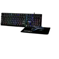 NASA PEGASUS3IN1 teclado Ratón incluido Juego USB QWERTY Español Negro