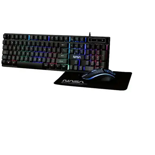 NASA PEGASUS3IN1 teclado Ratón incluido Juego USB QWERTY Español Negro