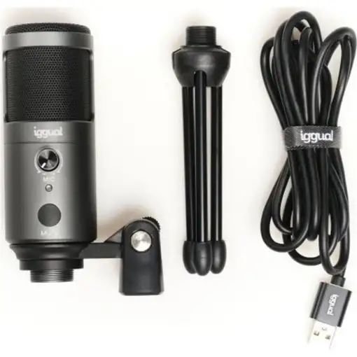 iggual Micrófono condensador Podcasting Pro gris
