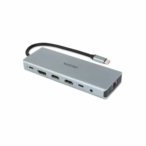 DICOTA D32065 hub de interfaz USB 3.2 Gen 1 (3.1 Gen 1) Type-C Plata