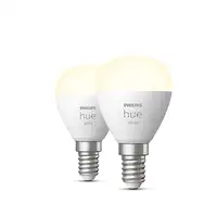 Philips Hue White Bombilla esférica - Bombilla inteligente E14 - (paquete de 2)