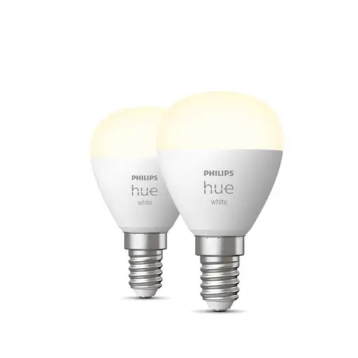 Philips Hue White Bombilla esférica - Bombilla inteligente E14 - (paquete de 2)