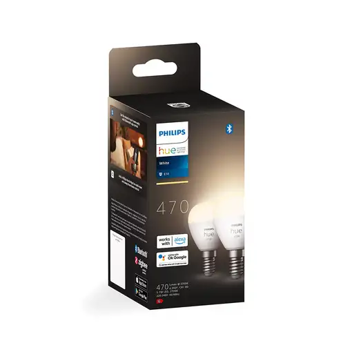 Philips Hue White Bombilla esférica - Bombilla inteligente E14 - (paquete de 2)