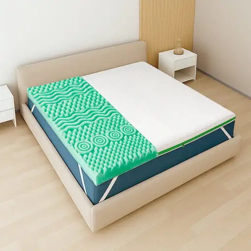 Topper matr. francés 140x190 viscoelástico 9 zonas | Altura 5 cm | Italia