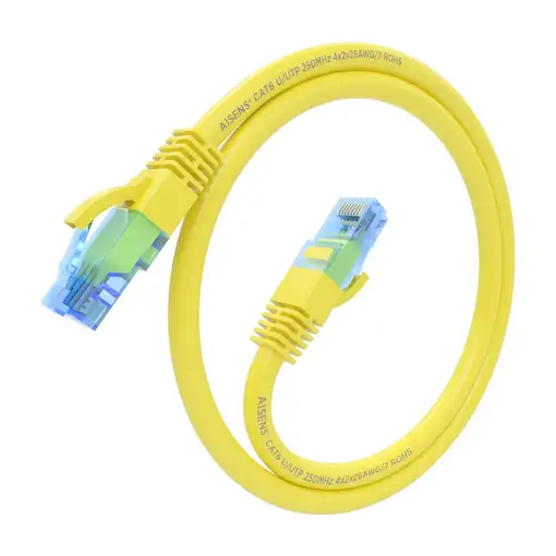 AISENS Cable De Red Latiguillo RJ45 Cat.6 UTP AWG26 CCA, Amarillo, 30 cm