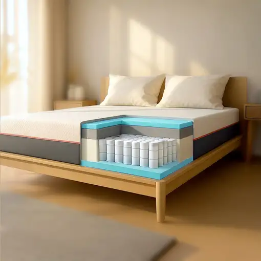 The White Stone Colchón 90x190 Memory Foam Breeze y Muelles Ensacados, Altura 30 c