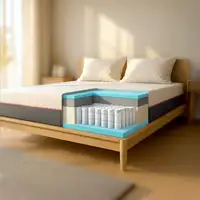 The White Stone Colchón 180x190 Memory Foam Breeze y Muelles Ensacados, Altura 30