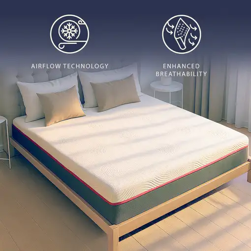 The White Stone Colchón 90x200 Memory Foam Breeze y Muelles Ensacados, Altura 30 c