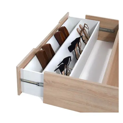 Pack Flex Garbí + Madera 25 Zapatero (90x200 cm - Blanco veta)