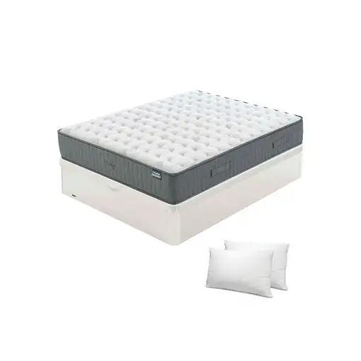 Pack Flex Nimbus + Canapé Madera 19 + Almohadas (90x190 cm - Cerezo)