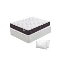 Pack Flex Nube + Canapé Madera 25 + Almohadas (180x190 cm - Blanco)