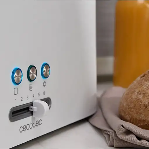 Cecotec 03188 tostadora 6 2 rebanada(s) 980 W Blanco