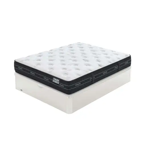 Pack Flex Colchón Nube Visco + Canapé Madera 19 (90x200 cm - Blanco)