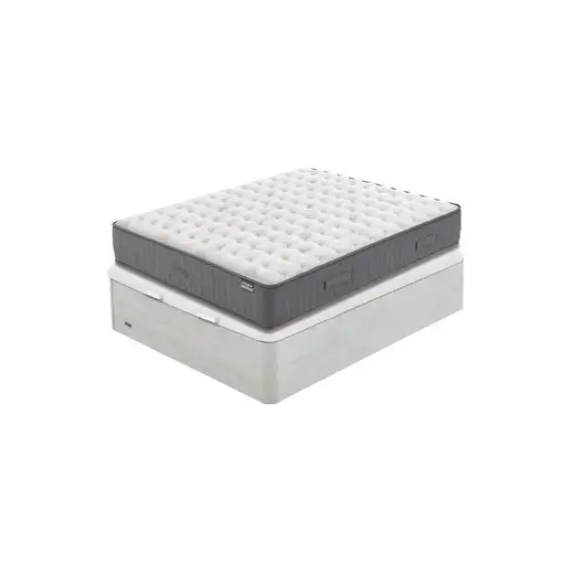 Pack Flex Nimbus + Canapé Madera 25 + Almohadas (180x200 cm - Blanco veta)