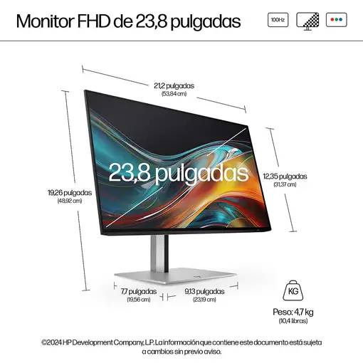 HP Monitor FHD serie 7 Pro de 23,8 pulgadas - 724pf